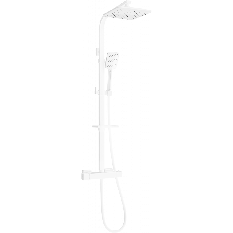 Mexen CQ62 surface-mounted shower set with rain shower and thermostatic mixer, white - 772506295-20