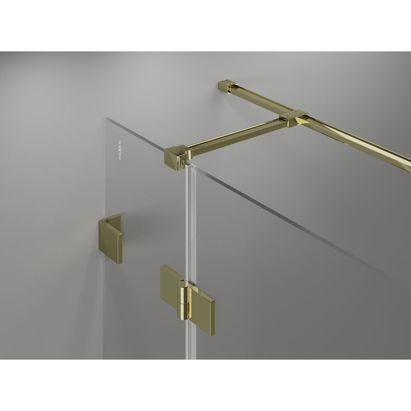 Mexen Lunar T right swing shower cabin 90 x 100 cm, transparent, gold - 834T-090-100-50-00-P