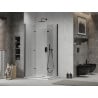 Mexen Lima Duo folding shower cubicle 80 x 70 cm, Transparent, Black + shower tray Flat - 856-080-070-70-02-4010B