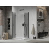 Mexen Lima Duo Folding Shower Cabin 80 x 70 cm, Transparent, Black + Flat Shower Tray - 856-080-070-70-02-4010B