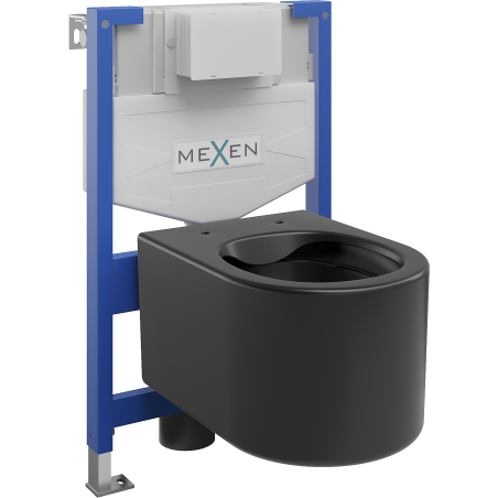 Mexen flush-mount Felix XS-F toilet frame and bowl set Sofia, Black matt - 6803354XX85
