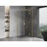 Mexen Mist H T Shower Enclosure Hinged Right 90 x 90 cm, Transparent, Brushed Gold - 8A5T-090-090-55-00-P