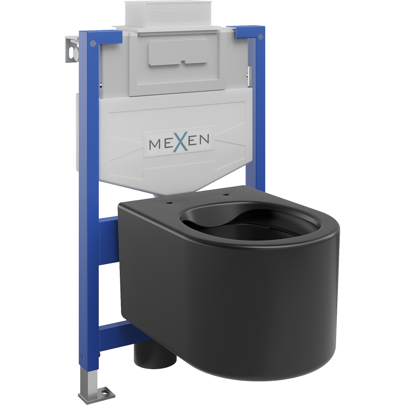Mexen flush-mount Felix XS-U toilet frame and bowl set Sofia, Black matt - 6853354XX85