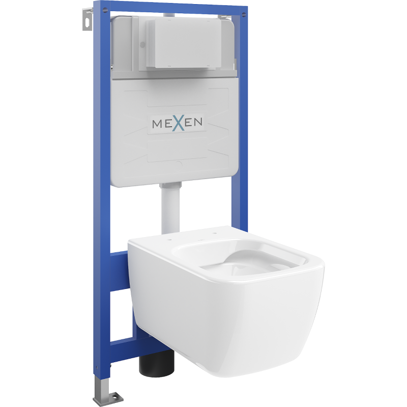 Mexen flush-mount Felix Slim toilet frame and bowl set Stella, White - 6103368XX00