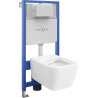 Mexen Fenix Slim Concealed WC Frame Set with Stella WC Bowl, White Gloss - 6103368XX00