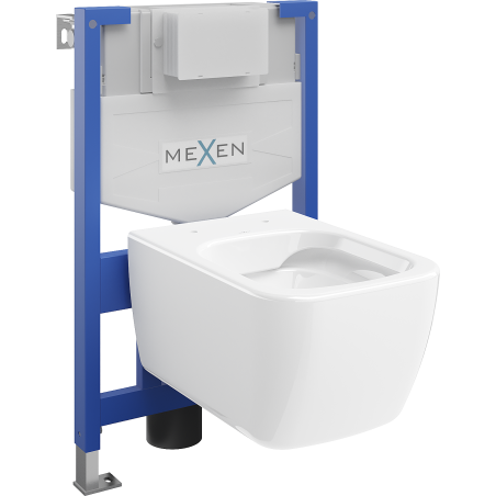 Mexen flush-mount Felix XS-F toilet frame and bowl set Stella, White - 6803368XX00