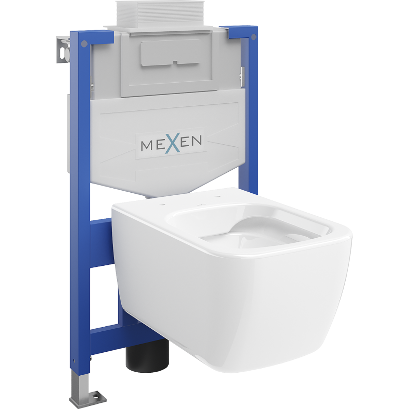Mexen Stella WC Concealed Set Fenix XS-U Frame with WC Bowl, Glossy White - 6853368XX00