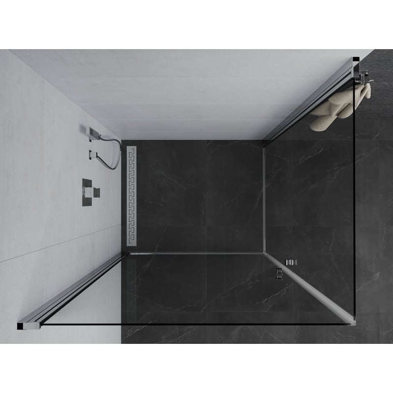 Mexen Pretoria Duo Swing Shower Enclosure 80 x 70 cm, Transparent, Chrome - 852-080-070-02-00