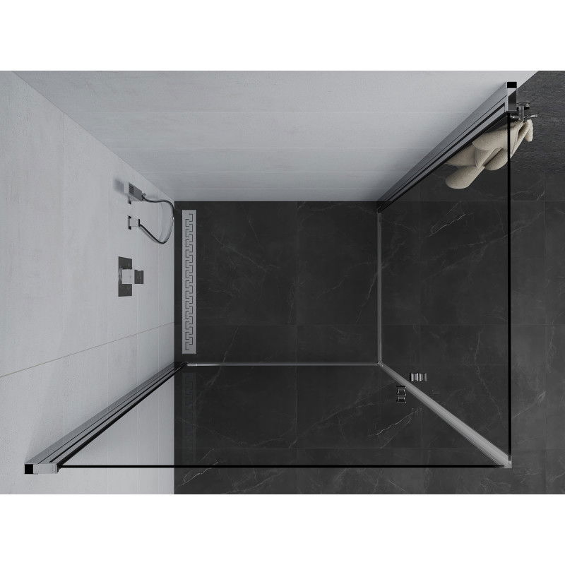 Mexen Pretoria Duo hinged shower cabin 90 x 80 cm, transparent, chrome - 852-090-080-02-00