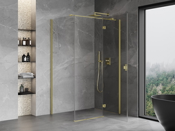 Mexen Mist-H T Right Hinged Shower Cabin 105 x 85 cm, Transparent, Brushed Gold - 8A5T-105-085-55-00-P