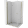 Mexen Pretoria Duo pivot shower cabin 80 x 70 cm, transparent, gold - 852-080-070-50-00-02