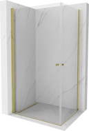 Mexen Pretoria Duo 80 x 70 cm Tilt Shower Enclosure, Transparent, Gold - 852-080-070-50-00-02