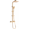 Mexen CQ62 exposed shower set with rain showerhead and thermostatic faucet, rose gold - 772506295-60