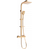 Mexen CQ62 surface-mounted shower set with a rainmaker and thermostatic mixer tap, Rose gold - 772506295-60