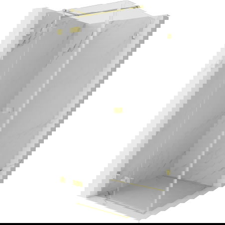 Mexen Lunar T left-hand swinging shower enclosure 70 x 70 cm, transparent, brushed gold - 834T-070-070-55-00-L