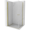 Mexen Pretoria Duo shower cabin with hinged doors 90 x 80 cm, transparent, gold - 852-090-080-50-00-02