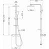 Mexen CQ62 surface-mounted shower set with rain shower and thermostatic faucet, brushed gun gray - 772506295-66