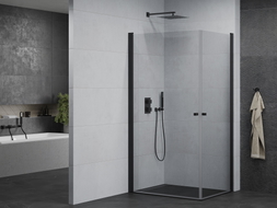 Mexen Pretoria Duo pivot shower cabin 90 x 80 cm, transparent, black - 852-090-080-70-00-02