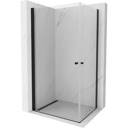 Mexen Pretoria Duo Hinged Shower Enclosure 90 x 80 cm, Transparent, Black - 852-090-080-70-00-02