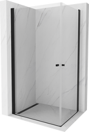 Mexen Pretoria Duo hinged shower cubicle 90 x 80 cm, Transparent, Black - 852-090-080-70-00-02