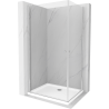 Mexen Pretoria Duo hinged shower cubicle 80 x 70 cm, Transparent, Chrome + shower tray Flat - 852-080-070-01-02-4010