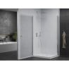 Mexen Pretoria Duo shower cabin with swing door 80 x 70 cm, transparent, chrome + Flat shower tray - 852-080-070-01-02-4010