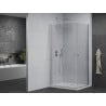 Mexen Pretoria Duo shower cabin with swing door 80 x 70 cm, transparent, chrome + Flat shower tray - 852-080-070-01-02-4010