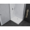 Mexen Pretoria Duo Hinged Shower Enclosure 90 x 80 cm, Transparent, Chrome + Flat Shower Tray - 852-090-080-01-02-4010