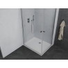 Mexen Pretoria Duo Hinged Shower Enclosure 90 x 80 cm, Transparent, Chrome + Flat Shower Tray - 852-090-080-01-02-4010