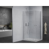 Mexen Pretoria Duo Hinged Shower Enclosure 90 x 80 cm, Transparent, Chrome + Flat Shower Tray - 852-090-080-01-02-4010