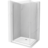 Mexen Pretoria Duo Hinged Shower Enclosure 90 x 80 cm, Transparent, Chrome + Flat Shower Tray - 852-090-080-01-02-4010