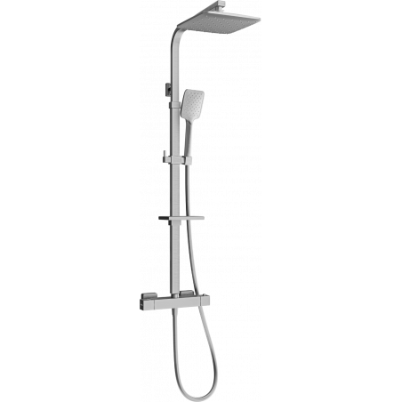 Mexen CQ62 surface-mounted shower set with a rainmaker and thermostatic mixer tap, Graphite - 772506295-66