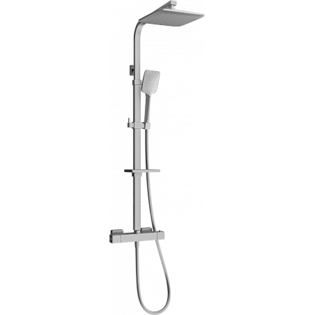 Mexen CQ62 surface-mounted shower set with rain shower and thermostatic faucet, brushed gun gray - 772506295-66