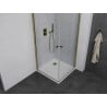 Mexen Pretoria Duo Hinged Shower Cabin 70 x 70 cm, Transparent, Gold + Flat Shower Tray - 852-070-070-50-02-4010G