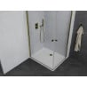 Mexen Pretoria Duo 80 x 70 cm Hinged Shower Enclosure, Transparent, Gold + Flat Tray - 852-080-070-50-02-4010G