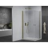 Mexen Pretoria Duo hinged shower cabin 90 x 80 cm, transparent, gold + Flat tray - 852-090-080-50-02-4010G