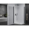 Mexen Pretoria Duo Shower Enclosure 80 x 70 cm, Transparent, Black + Flat Tray - 852-080-070-70-02-4010B
