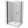 Mexen Pretoria Duo hinged shower cabin 90 x 80 cm, transparent, black + Flat shower tray - 852-090-080-70-02-4010B