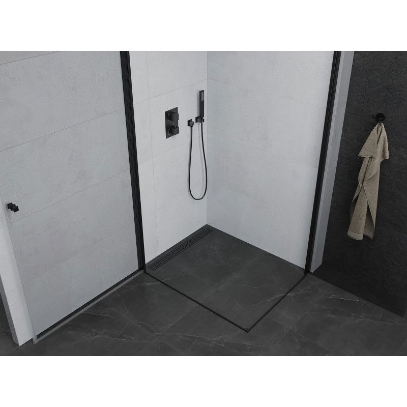 Mexen Pretoria Duo Swing Shower Enclosure 100 x 90 cm, Transparent, Black - 852-100-090-70-00-02