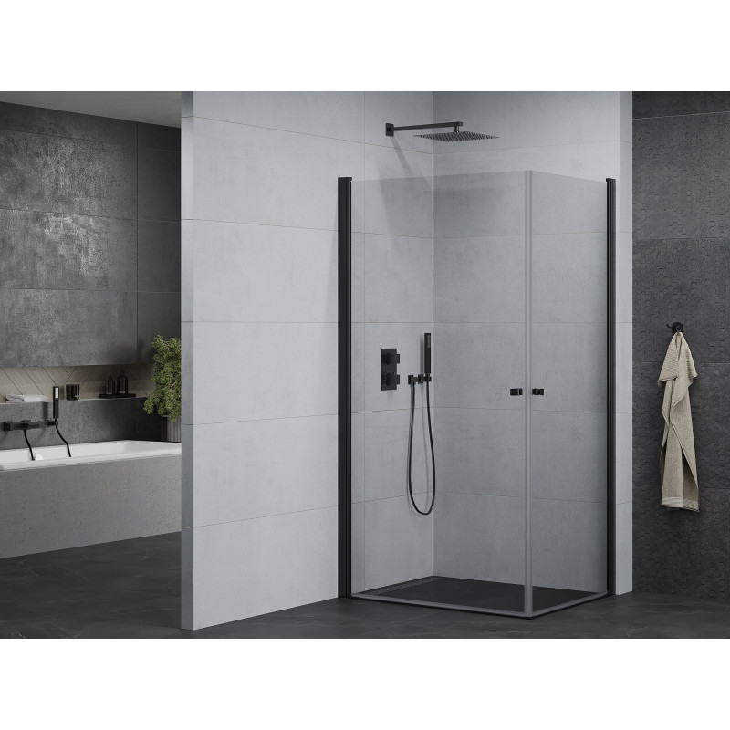 Mexen Pretoria Duo Swing Shower Cabin 100 x 90 cm, Transparent, Black - 852-100-090-70-00-02
