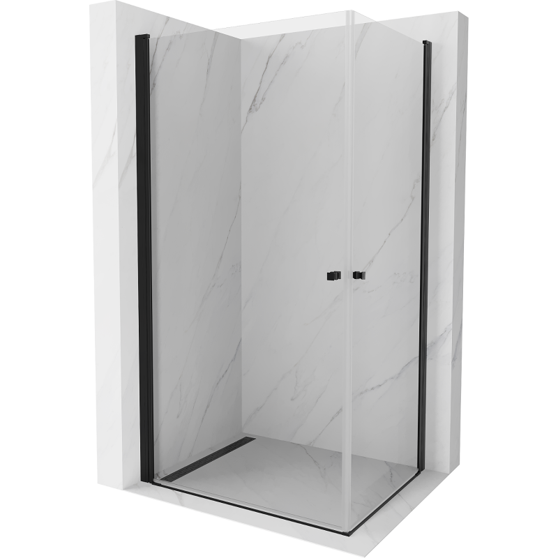 Mexen Pretoria Duo Swing Shower Enclosure 100 x 90 cm, Transparent, Black - 852-100-090-70-00-02