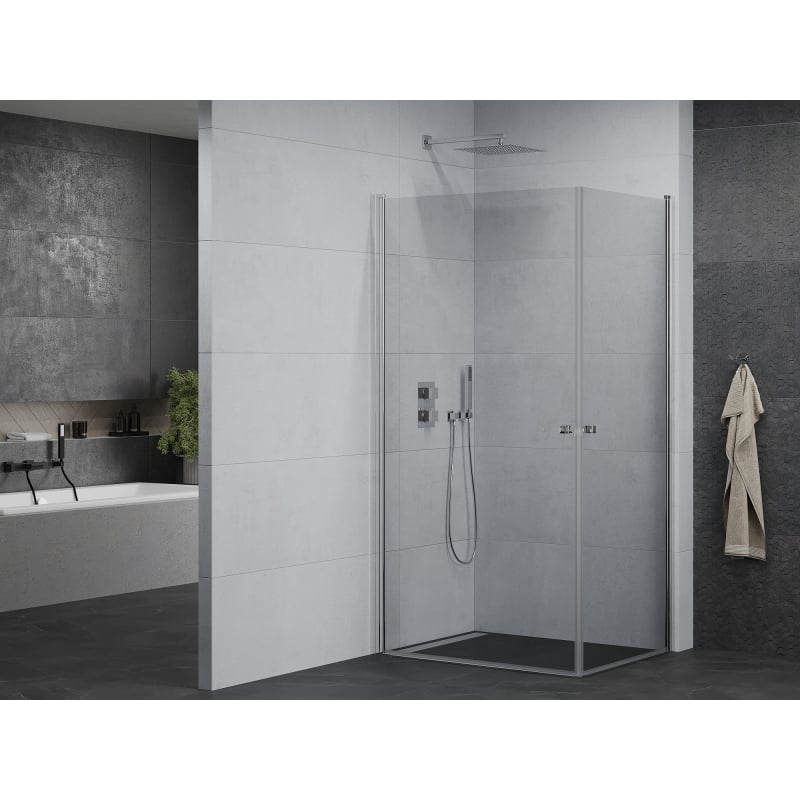 Mexen Pretoria Duo shower cabin hinged 100 x 90 cm, transparent, chrome - 852-100-090-02-00