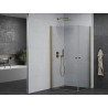 Mexen Pretoria Duo swing shower cabin 100 x 90 cm, transparent, gold - 852-100-090-50-00-02