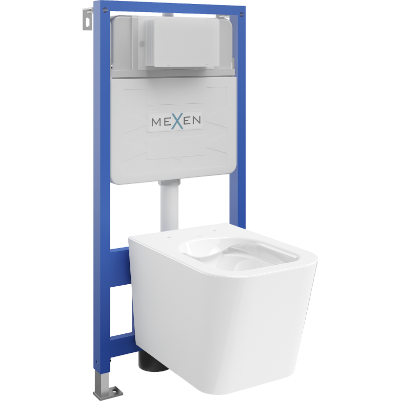 Mexen Fenix Slim concealed WC set with Teo WC bowl, white gloss - 6103385XX00