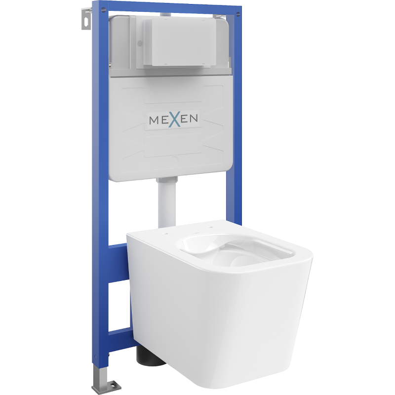 Mexen flush-mount Felix Slim toilet frame and bowl set Teo, White - 6103385XX00