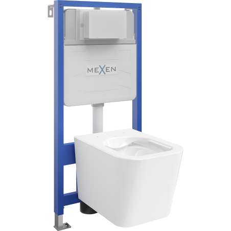 Mexen flush-mount Felix Slim toilet frame and bowl set Teo, White - 6103385XX00