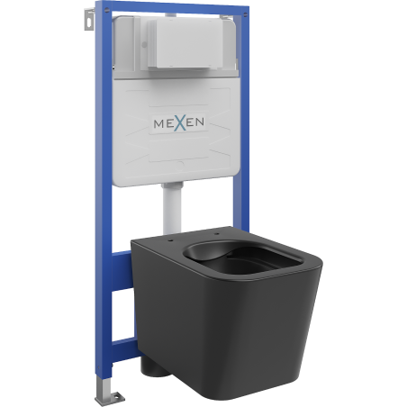 Mexen flush-mount Felix Slim toilet frame and bowl set Teo, Black matt - 6103385XX85