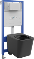 Mexen flush-mount Felix Slim toilet frame and bowl set Teo, Black matt - 6103385XX85