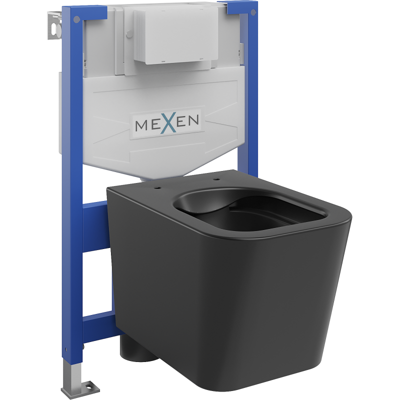 Mexen concealed WC set Fenix XS-F frame with Teo WC bowl, black matte - 6803385XX85