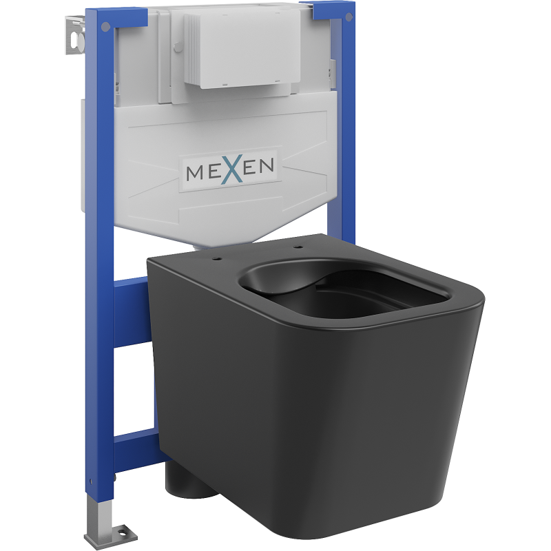 Mexen Teo WC Concealed Cistern Set Fenix XS-F with Toilet Bowl, Black Matte - 6803385XX85
